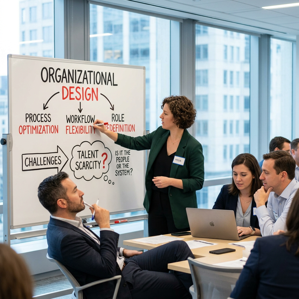 Organizational design questioning talent scarcity concept